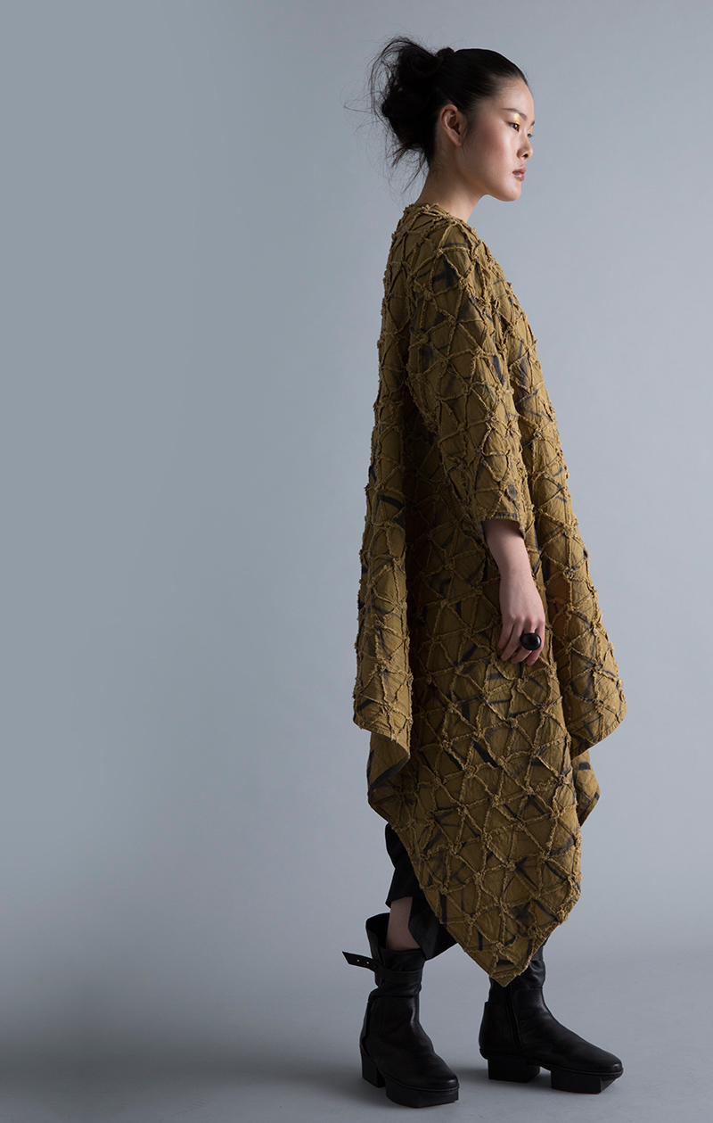 Amy Nguyen Textiles - Kintsugi - Long Wrap Coat without Collar